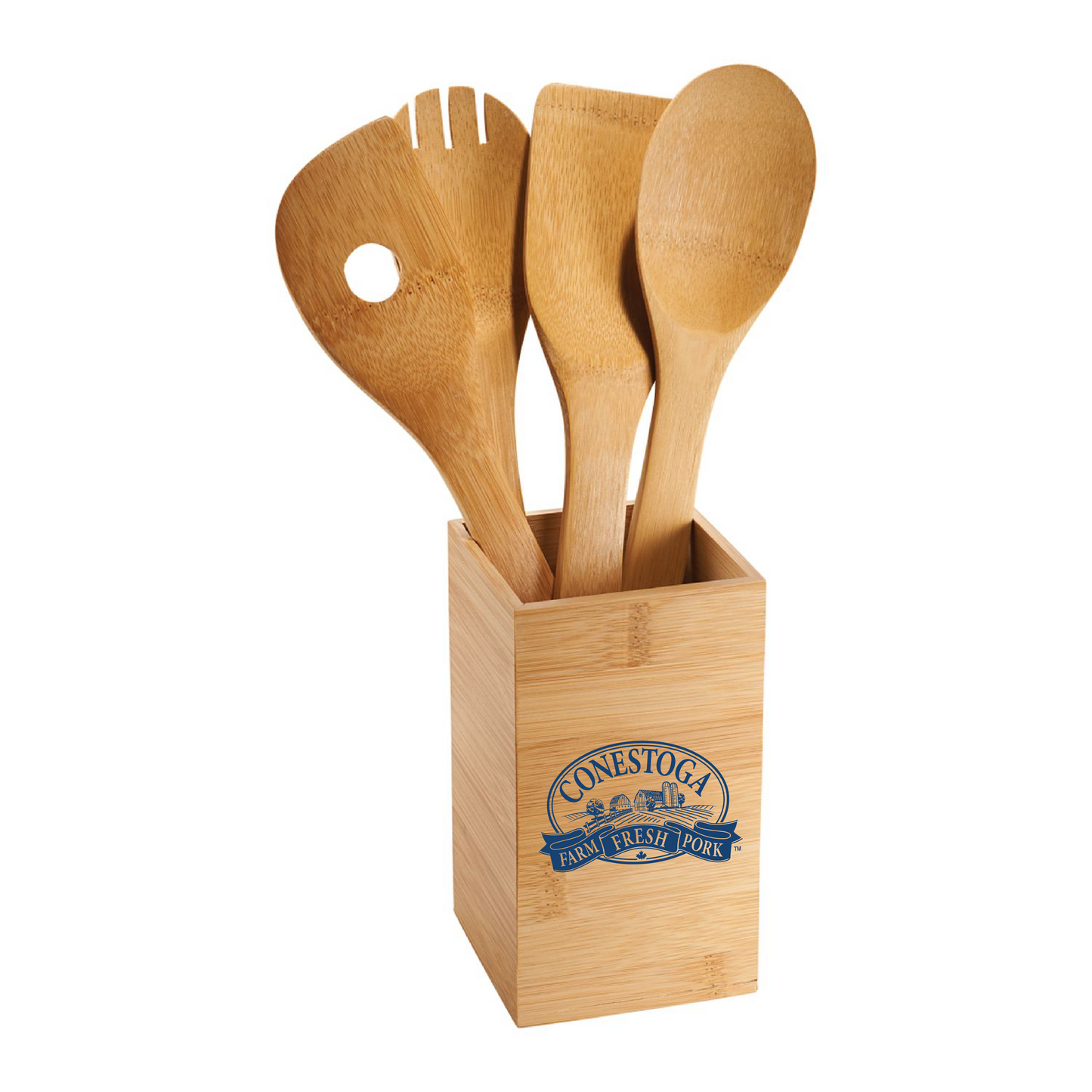 Bamboo 4-piece Kitchen Tool Set and Canister