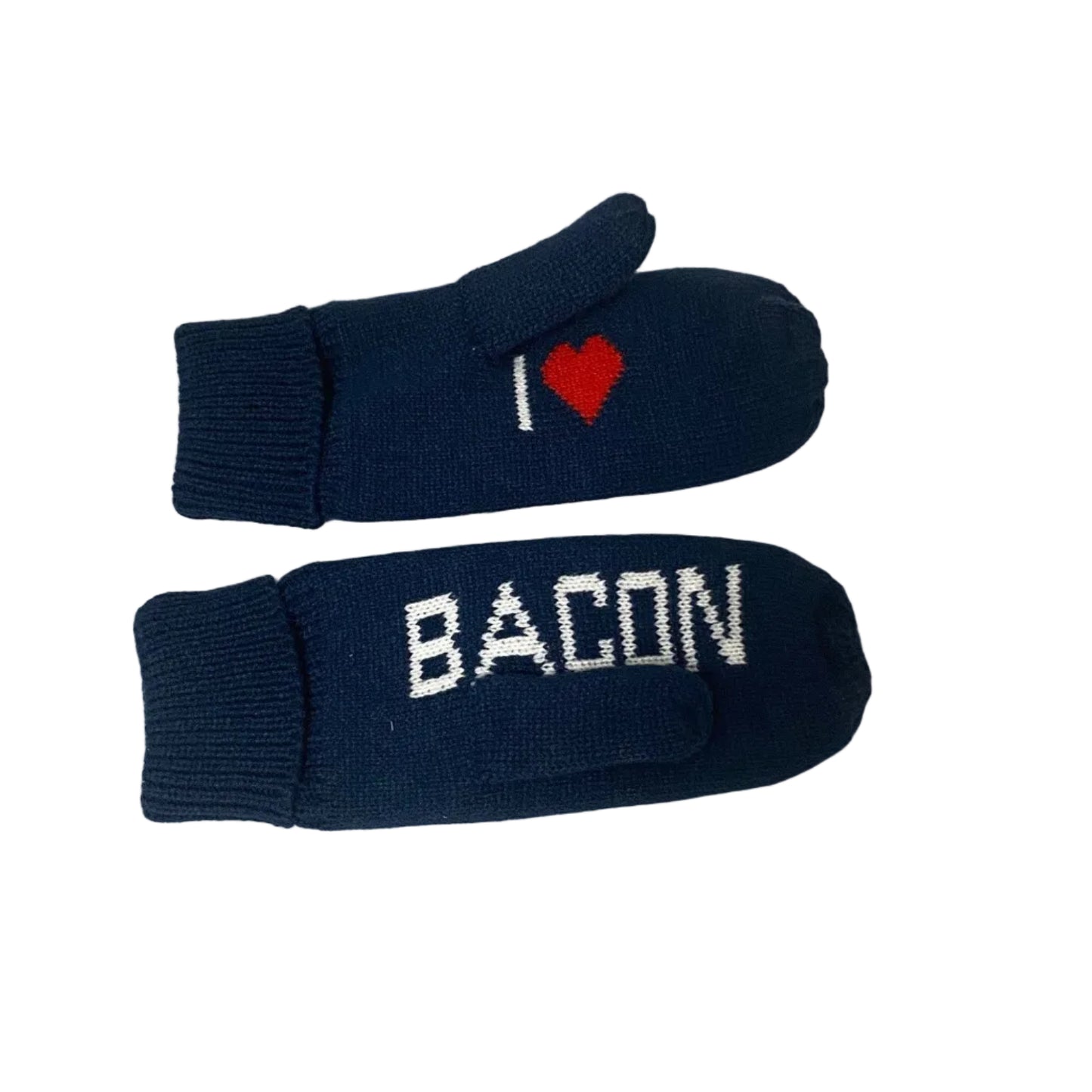Moufles tricotées - Bacon « Cœur »
